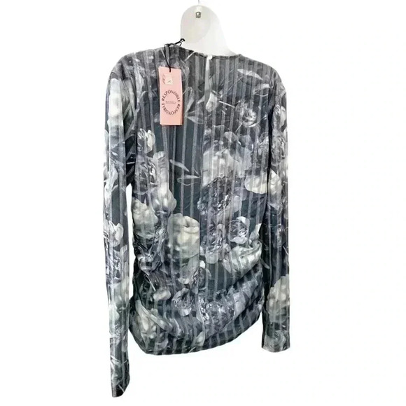 NWT Stine Goya Vanessa 1905 Striped Velvet Devore Metallized Peonies size XL - Picture 4 of 12